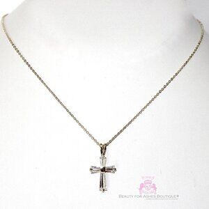 Silver Classic Cz Cross Necklace